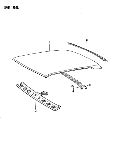 1990 Dodge Monaco Panels - Roof Diagram