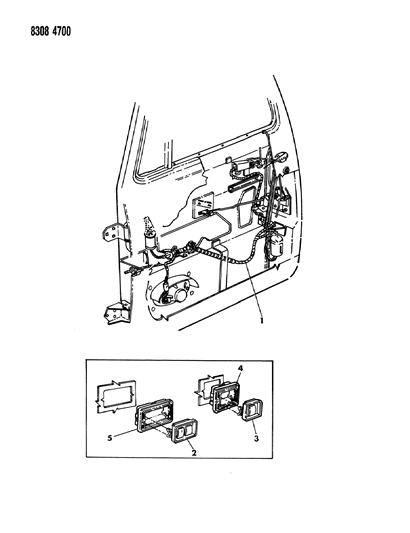 1988 Dodge D150 Wiring - Door Diagram