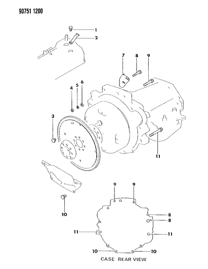 1990 Dodge Ram 50 Mounting Bolts & Brackets Diagram 2