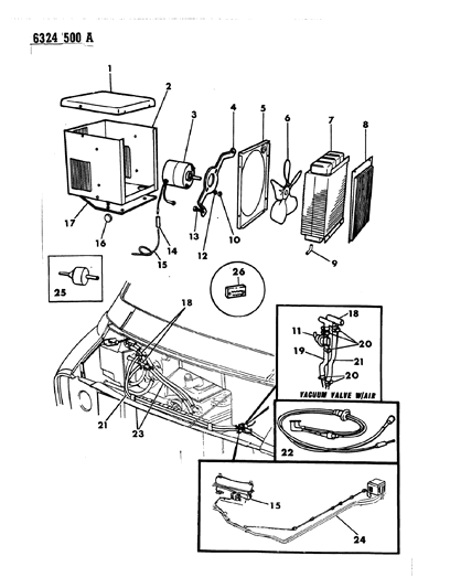 1987 Dodge Ram Van Heater Unit - Plumbing Diagram