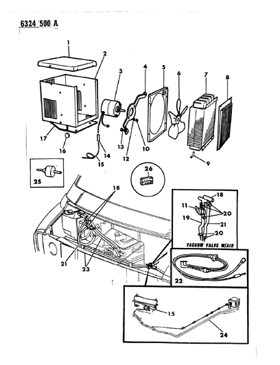 1987 Dodge Ram Wagon Core Aux HTR Diagram for 3895992