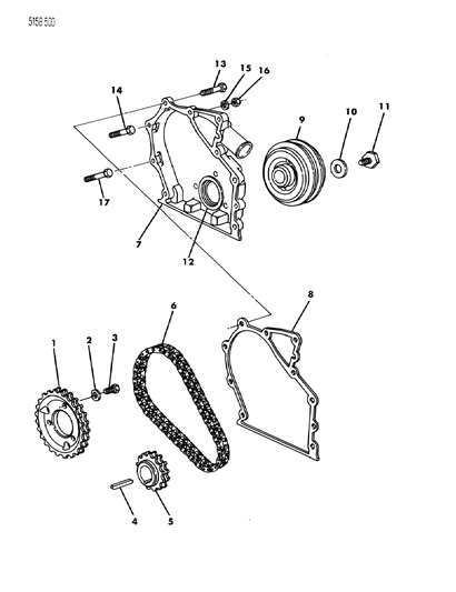 1985 Dodge Charger Timing Chain, Sprockets Diagram