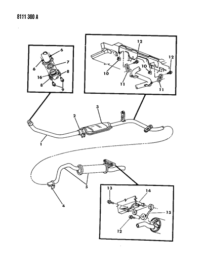 1988 Chrysler New Yorker Base Model Exhaust System Diagram 2