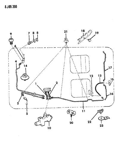 1987 Jeep Wrangler Lines & Hoses, Brake Diagram