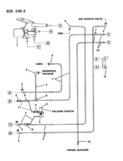 1986 Dodge 600 EGR Hose Harness Diagram 5