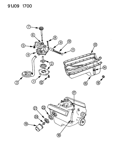 1993 Jeep Grand Wagoneer Engine Oiling Diagram 2