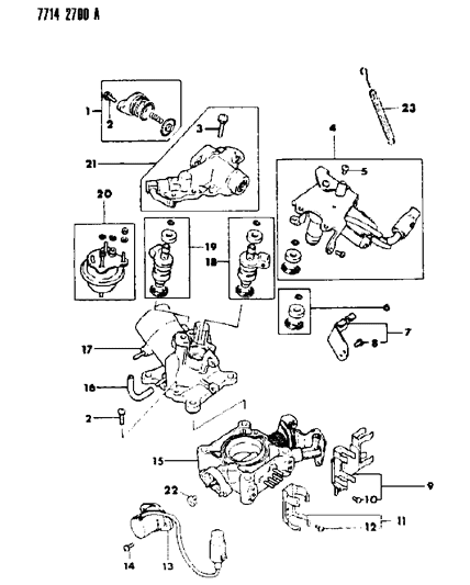 1987 Chrysler Conquest Injection Mixer Inner Parts Diagram