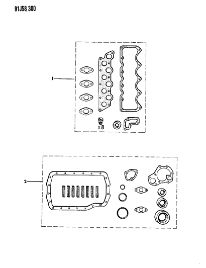 1993 Jeep Cherokee Engine Gasket Sets Diagram 1