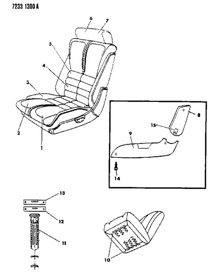 1987 Chrysler LeBaron Premium Front Seat Diagram 4