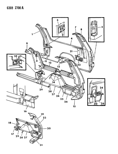 1986 Dodge D250 Body Panels Diagram 1