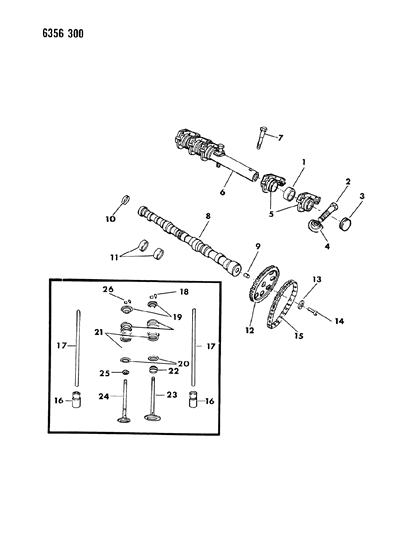 1986 Dodge Ram Van Camshaft & Valves Diagram 1