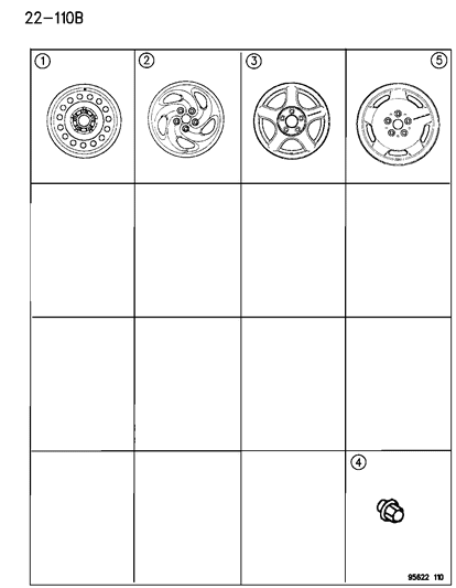 1996 Dodge Avenger Wheel Disc Diagram for MR712105