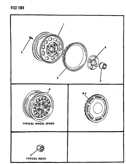 1989 Dodge Omni Wheels & Covers Diagram