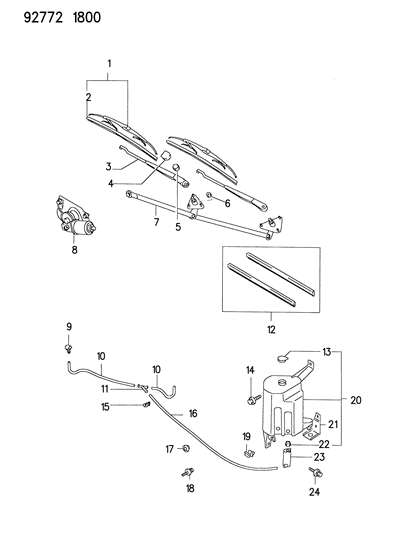 1993 Dodge Colt Blade-Front WIPER Diagram for WBF00019AA