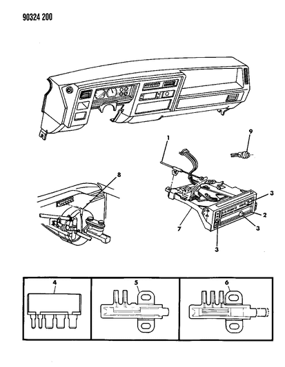 1990 Dodge Dakota Housing & Lever HTR CONTRO Diagram for 4482460