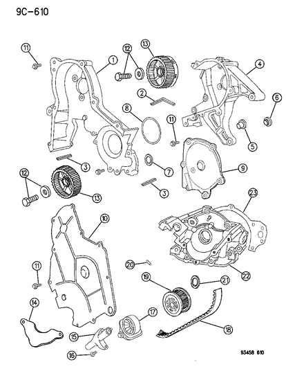 1994 Dodge Intrepid Timing Belt / Chain & Cover Diagram 2