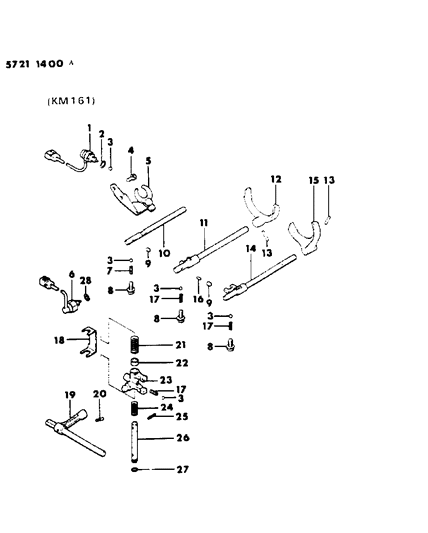 1986 Dodge Colt Control, Shift Diagram 1