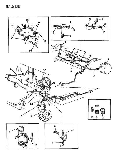 1990 Dodge Omni Lines & Hoses, Brake Diagram