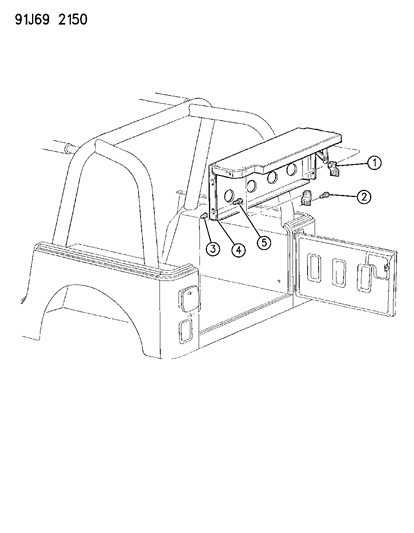 1993 Jeep Wrangler Add-A-Trunk Diagram