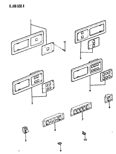 1987 Jeep Cherokee Switch-Assembly Power Door Lock And Wn Diagram for 55002135