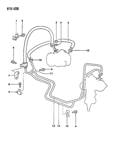 1989 Dodge Ram 50 Hose & Attaching Parts - Power Steering Diagram 2