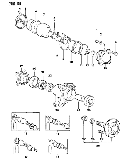 1987 Chrysler Conquest Axle, Rear Housing And Shaft Diagram