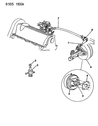 1991 Chrysler LeBaron Booster, Power Brake Diagram