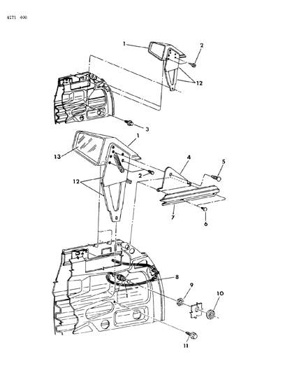 1984 Dodge Charger Mirror - Exterior Diagram 1