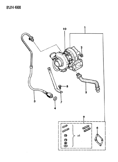1985 Jeep Wagoneer Nut Diagram for T3034081