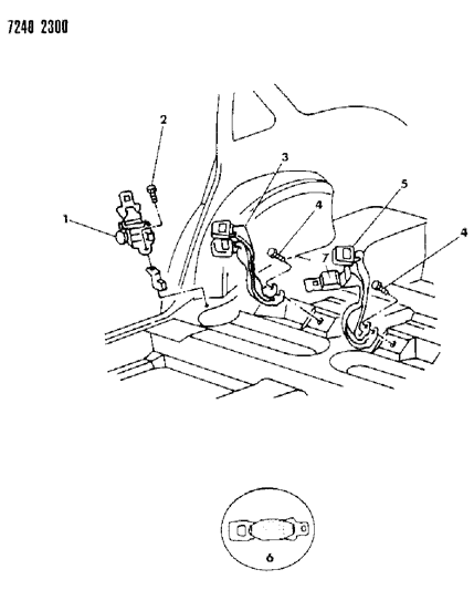 1987 Chrysler LeBaron GTS Belt - Front Seat Diagram 2