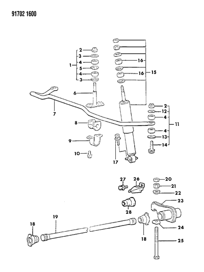 1991 Dodge Ram 50 Stabilizer - Front Diagram 1