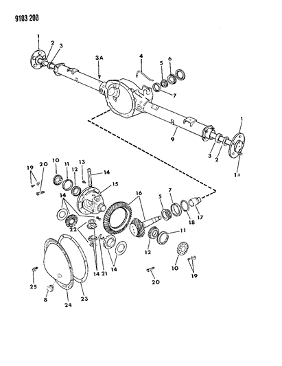 1989 Chrysler Fifth Avenue Axle, Rear, With Differential And Carrier Diagram 2