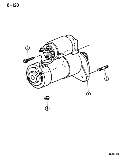 1995 Jeep Grand Cherokee Starter & Mounting Diagram 2