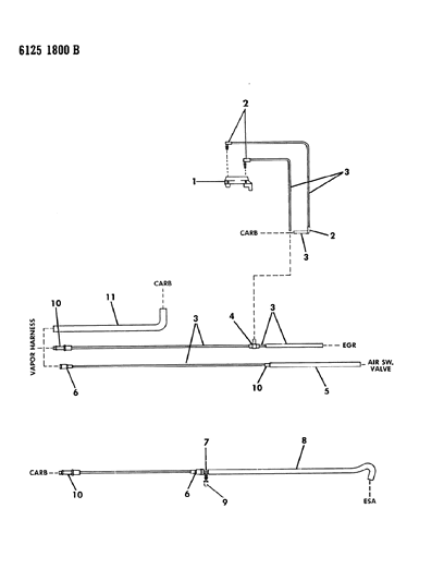 1986 Dodge Omni EGR Hose Harness Diagram 3