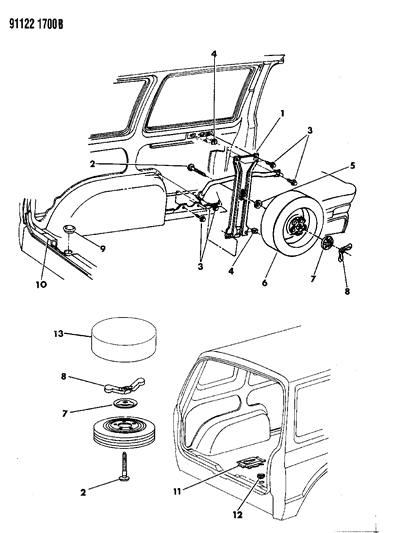 1991 Dodge Grand Caravan Spare Tire Stowage Diagram 2