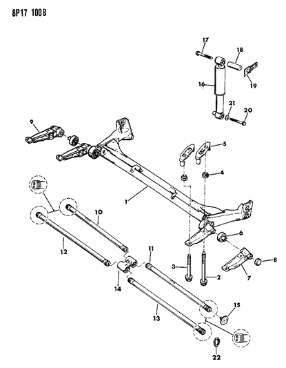 1990 Dodge Monaco SPACER-Rear Shock ABSORBER Mounting Diagram for 32002675