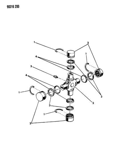 1992 Dodge W250 Joint, Universal Diagram