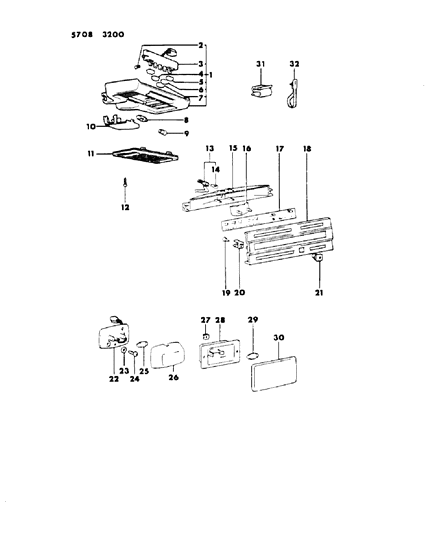 1985 Dodge Conquest Lamps - Cargo-Dome-Courtesy Diagram