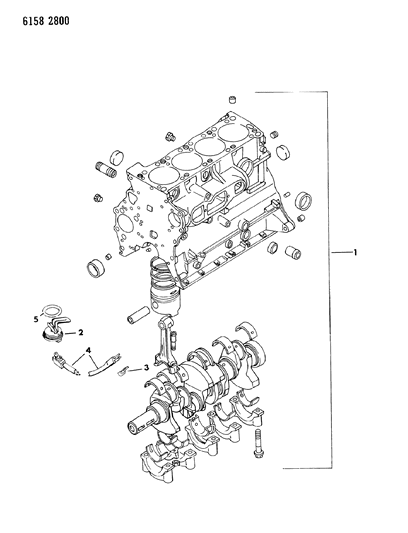 1986 Chrysler Town & Country Short Engine Diagram