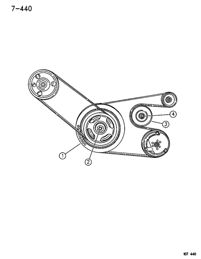 1996 Chrysler Sebring Pulley & Related Parts Diagram