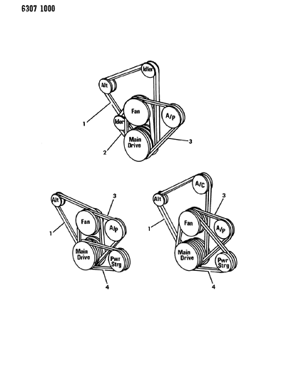 1986 Dodge D150 Drive Belts Diagram 2