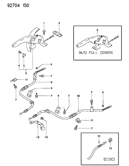 1993 Dodge Colt Controls, Parking Brake Diagram