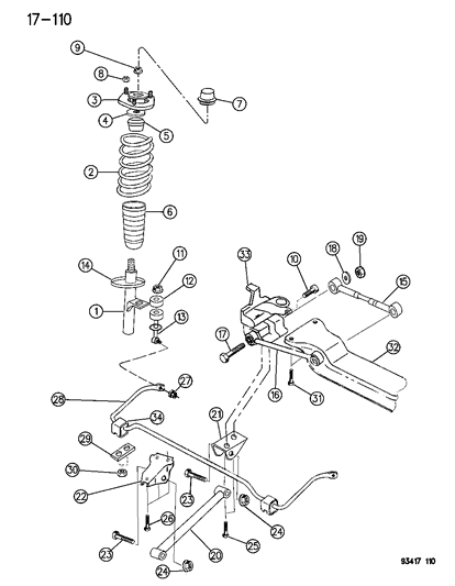 1993 Chrysler Concorde Lat Link Diagram for 4582529