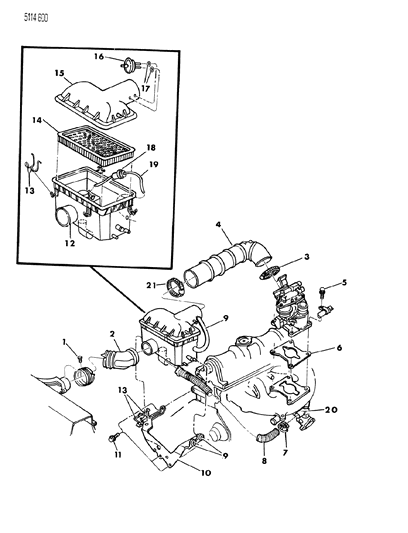 1985 Dodge Daytona Air Cleaner Diagram 1