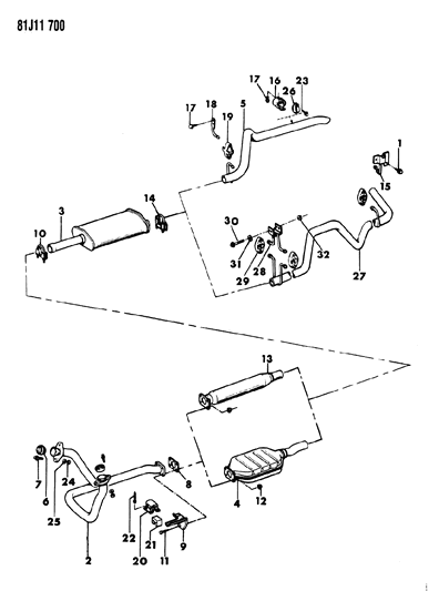 1985 Jeep Wagoneer Exhaust System Diagram 2