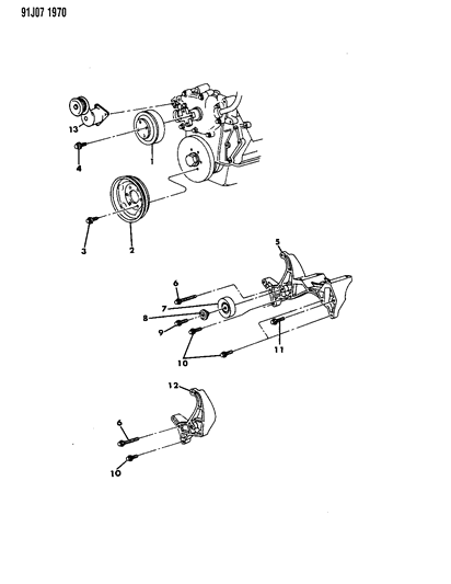 1993 Jeep Grand Wagoneer Drive Pulleys Diagram