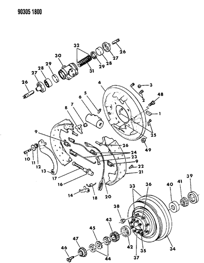 1993 Dodge D350 Bolt-Park Brake Lever Diagram for 4419698