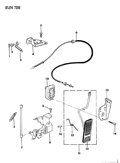 1984 Jeep J10 Accelerator Pedal & Linkage Diagram