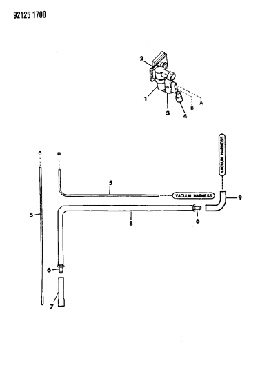 1992 Dodge Caravan Vapor Canister Hose Harness Diagram 2