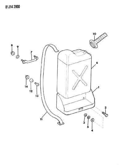 1985 Jeep Wrangler Fuel Container Diagram